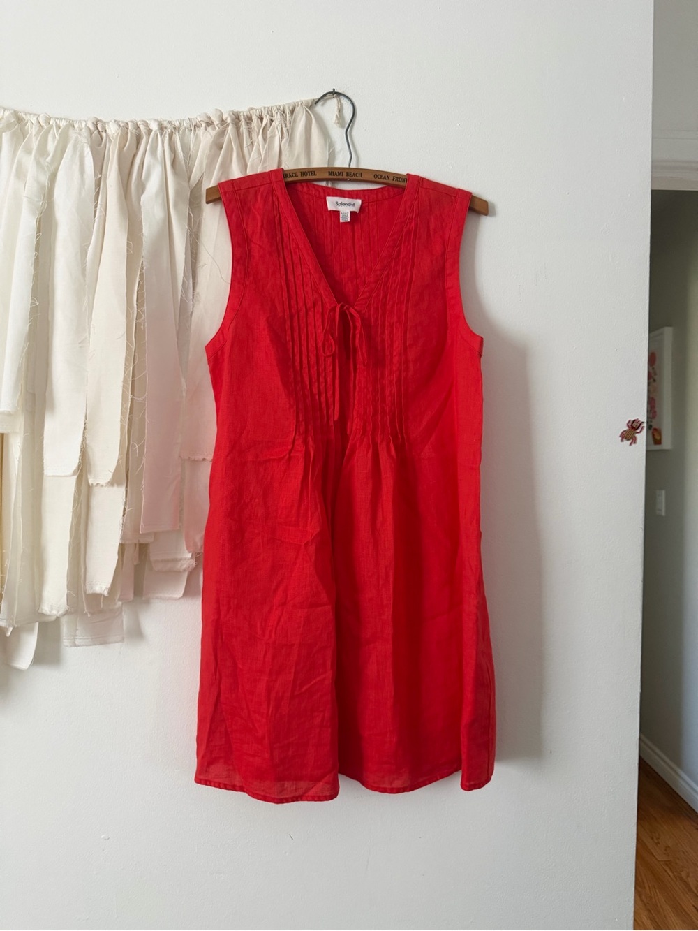 Splendid Stella Linen Mini Dress in Scarlet NWOT